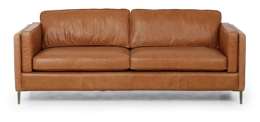 Stylish brown leather couch