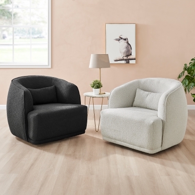 Black armchair & white armchair