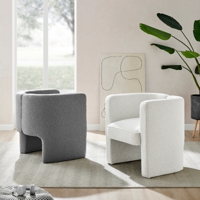 White accent chair & grey accent chair